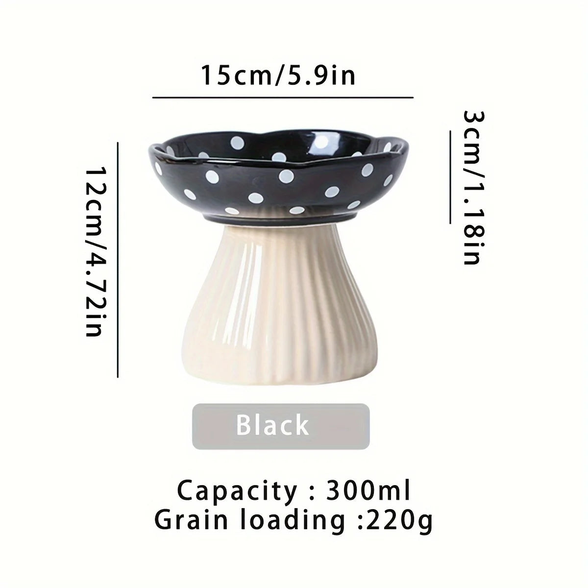 Resin Mushroom Cat Bowl - 300ml