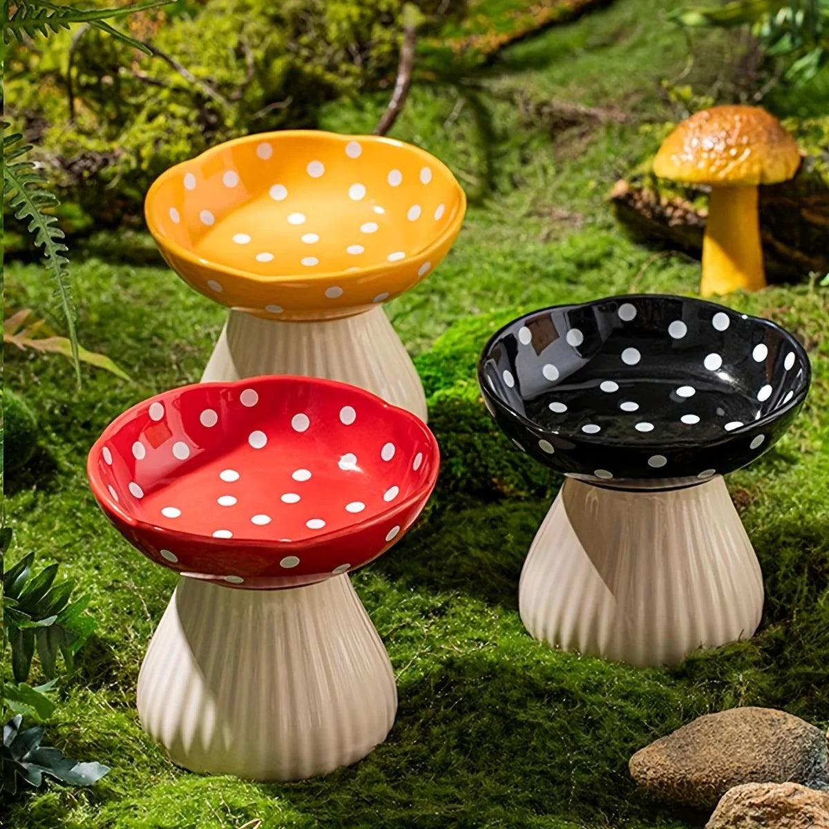 Resin Mushroom Cat Bowl - 300ml
