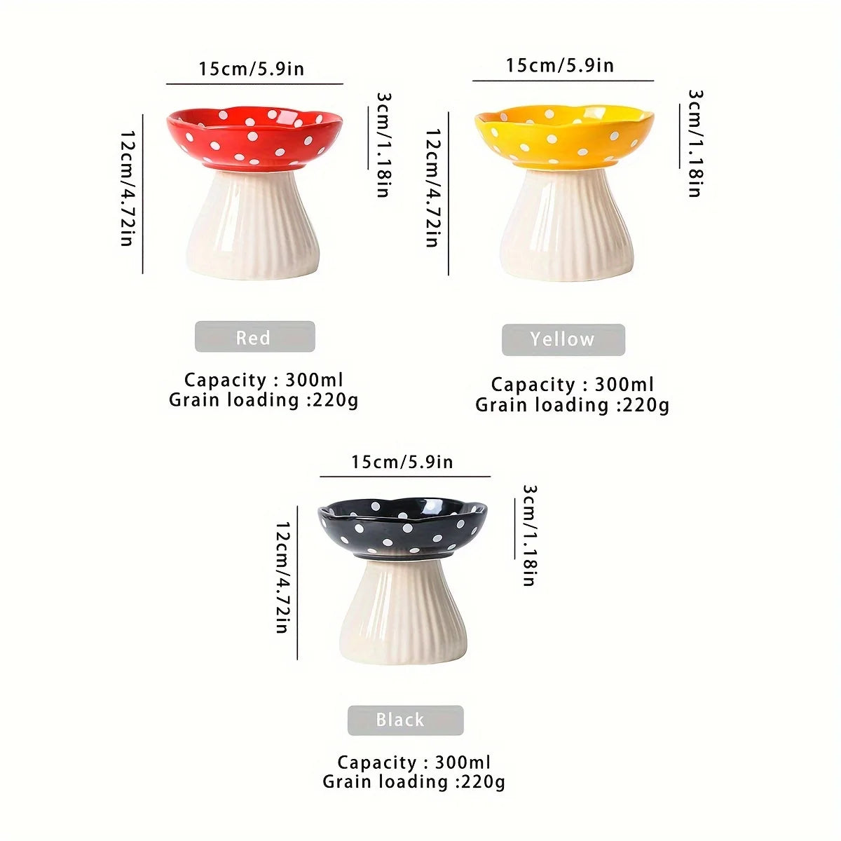 Resin Mushroom Cat Bowl - 300ml