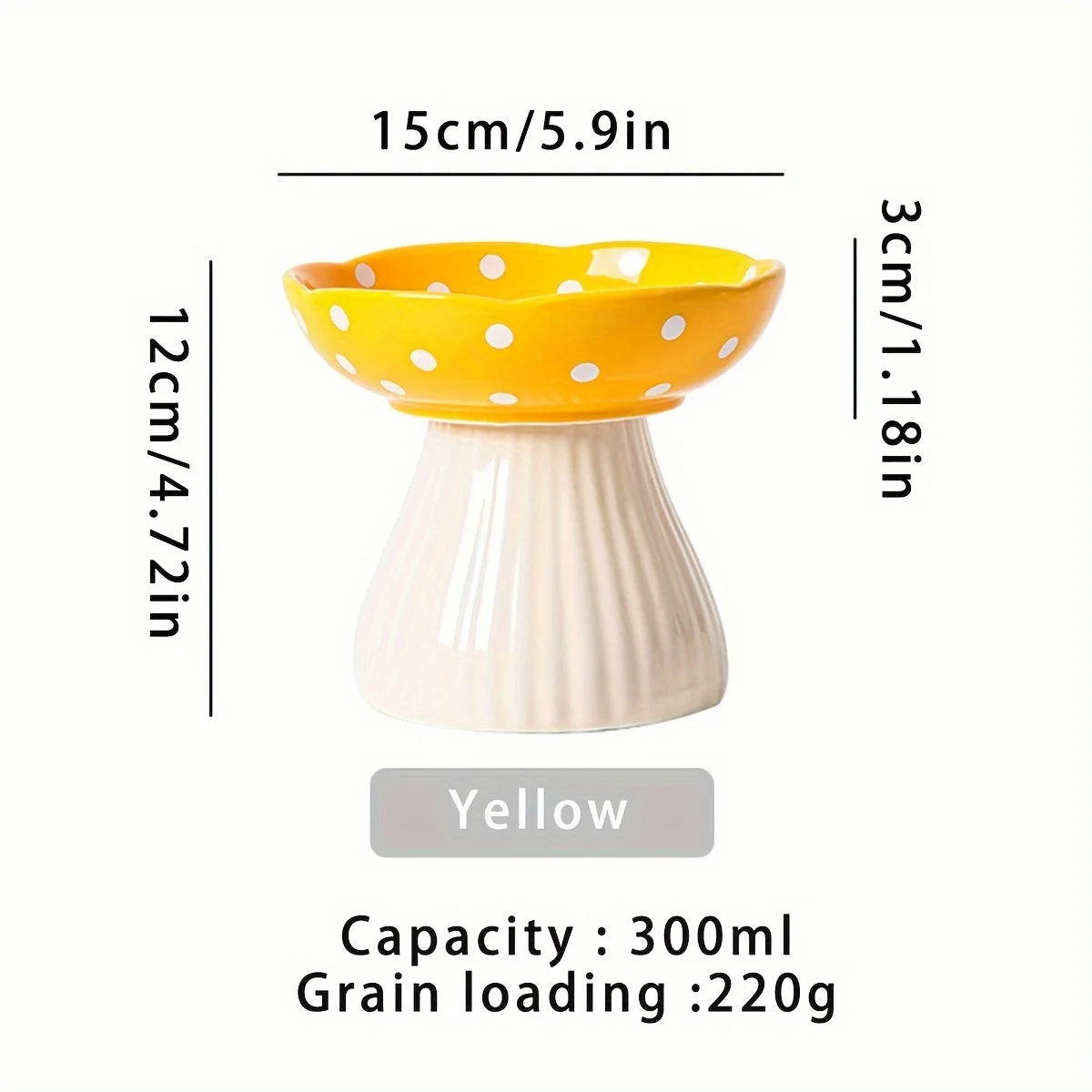 Resin Mushroom Cat Bowl - 300ml