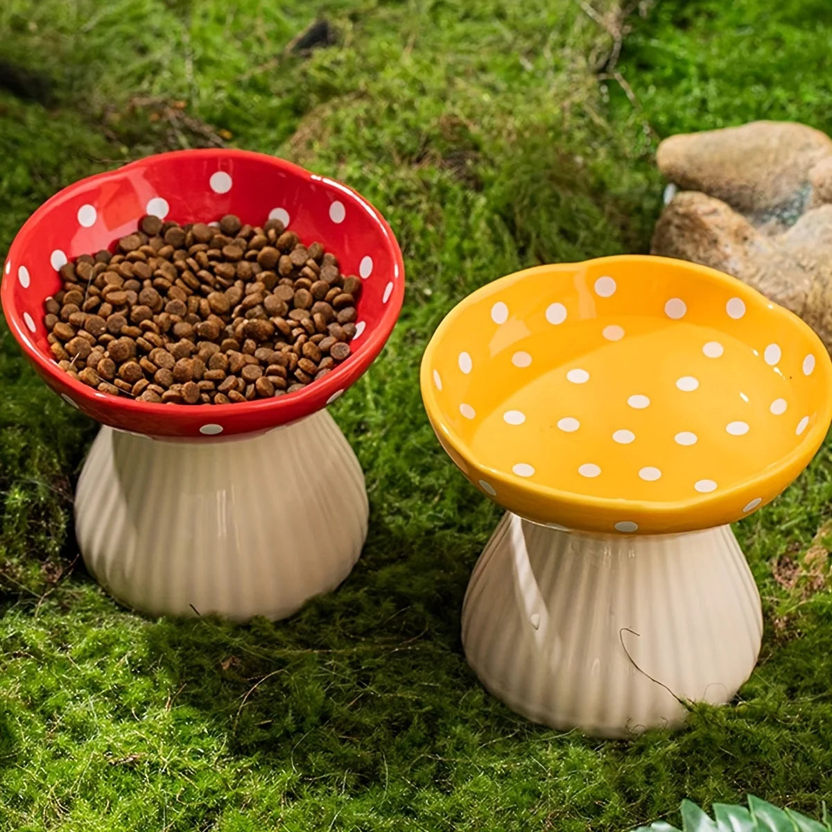 Resin Mushroom Cat Bowl - 300ml
