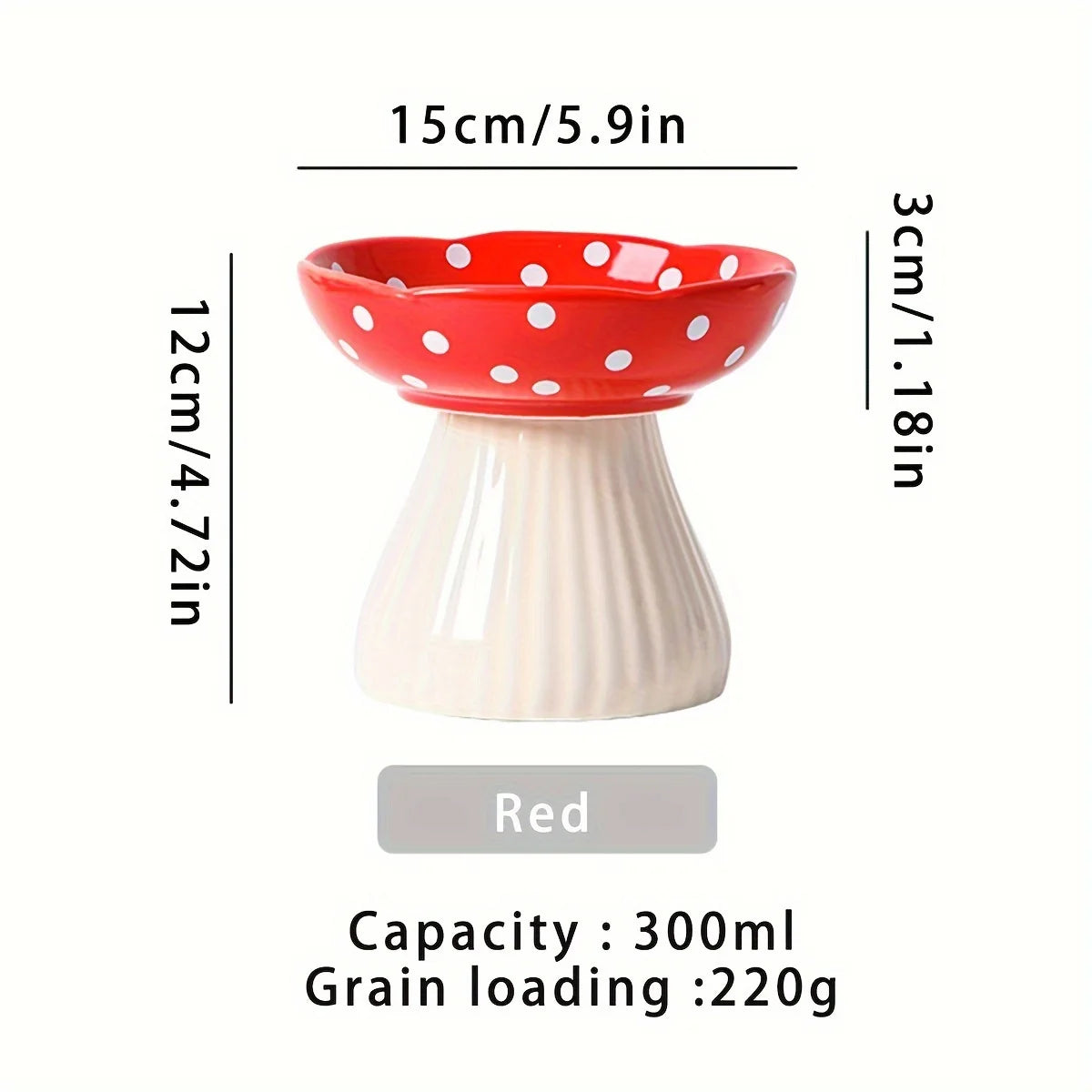 Resin Mushroom Cat Bowl - 300ml